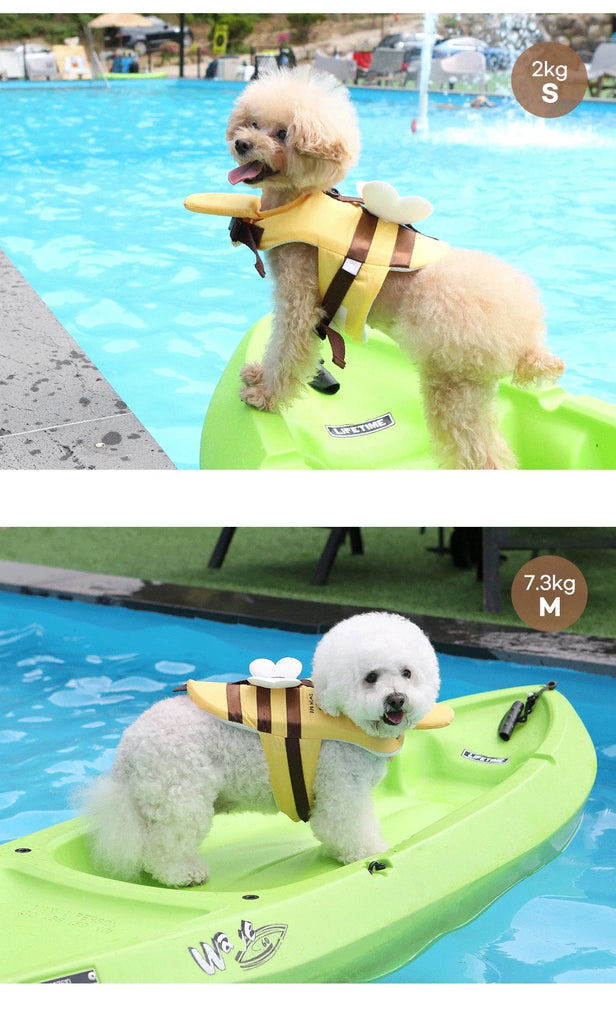 Summer Little Bee Dog Swimsuit Waterproof Puppy Life Jacket Breathable Dog Clothes Harness Swimming Safety for Dog Pet Supplies