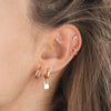 925 Sterling Silver Ear Needle key Pendant Hoop Earrings Gold Earrings For women Lock Pierced Earrings Fashion Party Jewelry