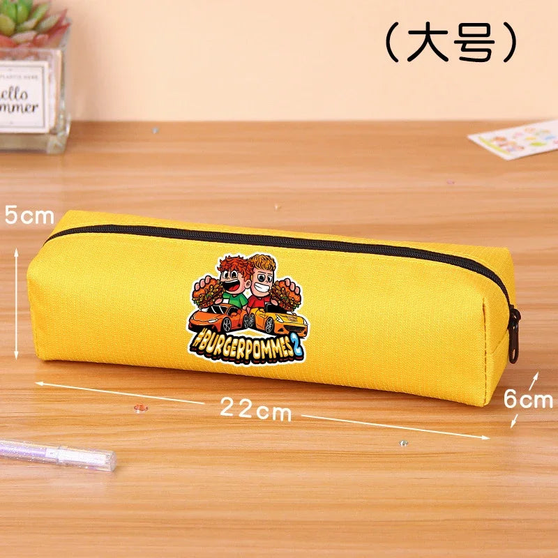 Burgerpommes Icrimax Pencil Case Boy Girl Cartoon Anime Stationery Bag Student Large Capacity Stationery Storage Bag School Gift
