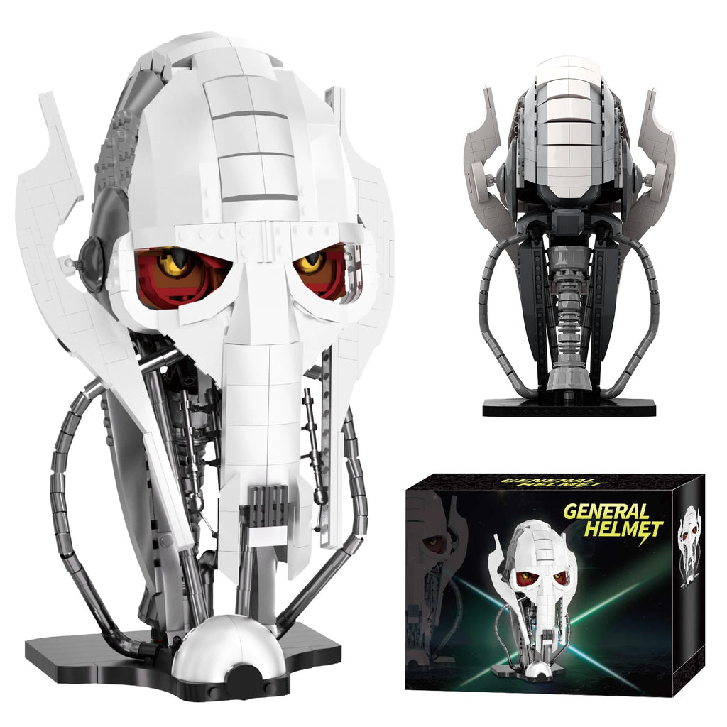 Gobricks MOC Space War General Grievous Helmet Building Blocks Model Battle Helmet Collection Bricks Assembly Toys Kids DIY Gift