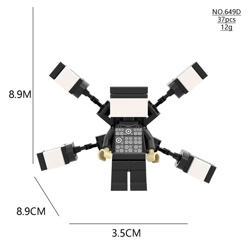 2024 New Skibidi Toilet Men vs. Monitor Building Blocks Super Titan TV Man Sound Man Children's Toy Birthday Building Block Gift