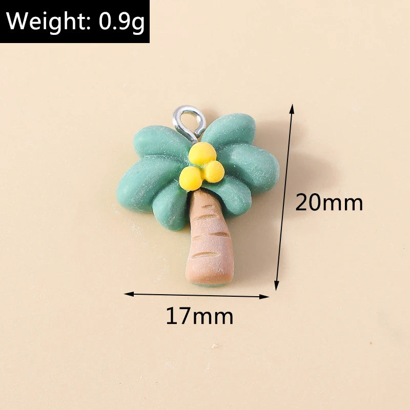 15pcs New Mix Kawaii Summer Vacation Pink Flower Heart Butterfly Ice Cream Star Resin Earrings Charms Diy Jewelry Making Pendant