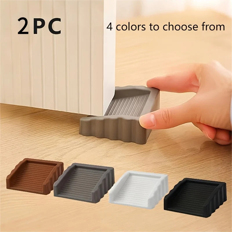 2pcs Creative Windproof Door Stopper, Plastic Matte Surface Wedge, Safety Door Blocker, Anti-collision Door Stopper Available