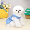 Spring Summer Dog Dress for Small Kitten Dogs Clothes Puppy Letters Embroidered Jean Strap Dresses Chihuahua Skirts Pet Costumes