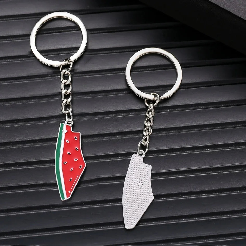Enamel Geometric Fruit Watermelon Keychain Cute Summer Fruit Simulation Watermelon Pendant Keyring Bag Car Accessories Jewelry