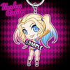 BeastKingdom Joker Harley Quinn Anime Movie Peripheral Keychain Holiday Gift Creative Cartoon Q Version Acrylic Backpack Pendant