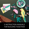 Creative Art The Fauna Collection Macaw Parrots Building Blocks Wall Artwork for Living Room Home Office Decor Toy Gift 644pcs
