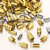 50pcs Stainless Crimp End Beads Caps Leather Cord Clip Tip Fold Crimp Bead Bracelet Connectors for Jewelry Making Bulk Wholesale