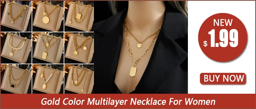 DIEYURO 316L Stainless Steel Roman Numeral Dial Pendant Necklace For Women New Trend Girls 2-Chain Choker Birthday Jewelry Gifts