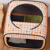 A Foldable Cat Bed with 0range Checked Prints. The Cat Maternity Ward Features Multi - sided Visible and Breathable Grids