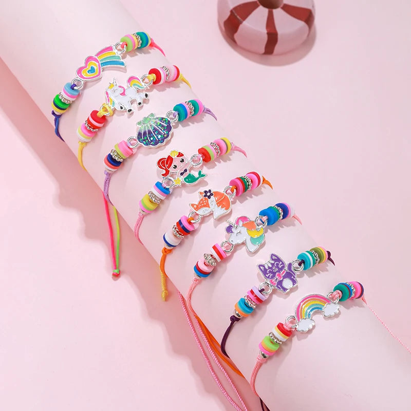 8Pack Summer Beach Fruit Bracelet Adjustable Cord Rope Best Friend BFF Bracelets for Women Girl Jewelry Friendship Gifts