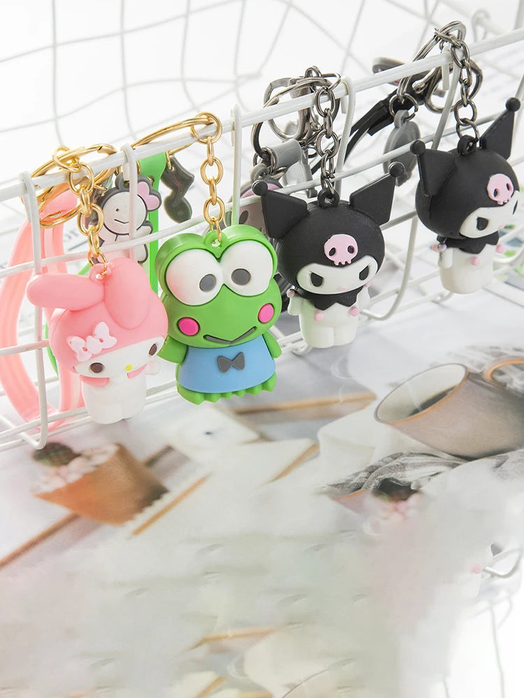Sanrio Hello Kitty Keychain Kawaii Cartoon Kuromi Car Key Ring Melody Cute Cinnamoroll Backpack Pendant Ornaments Girls Gifts