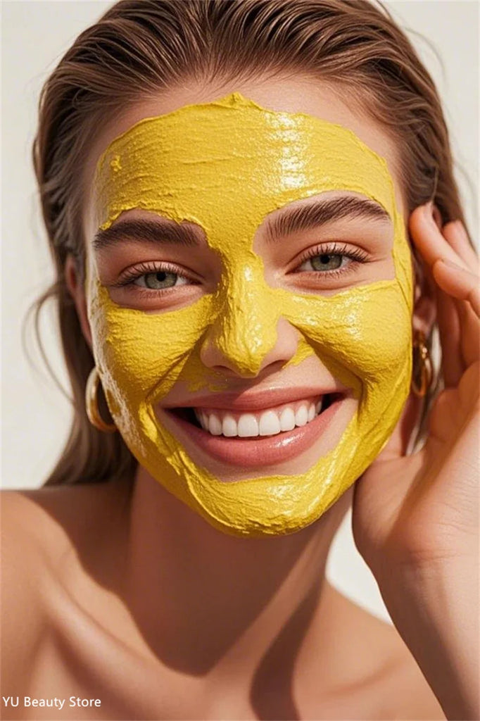 Turmeric Vitamin C Clay Mask Deep Cleansing Facial Improves Dark Spots Acne Hydrating Skin Care Tightens Skin Evens Skin Tone
