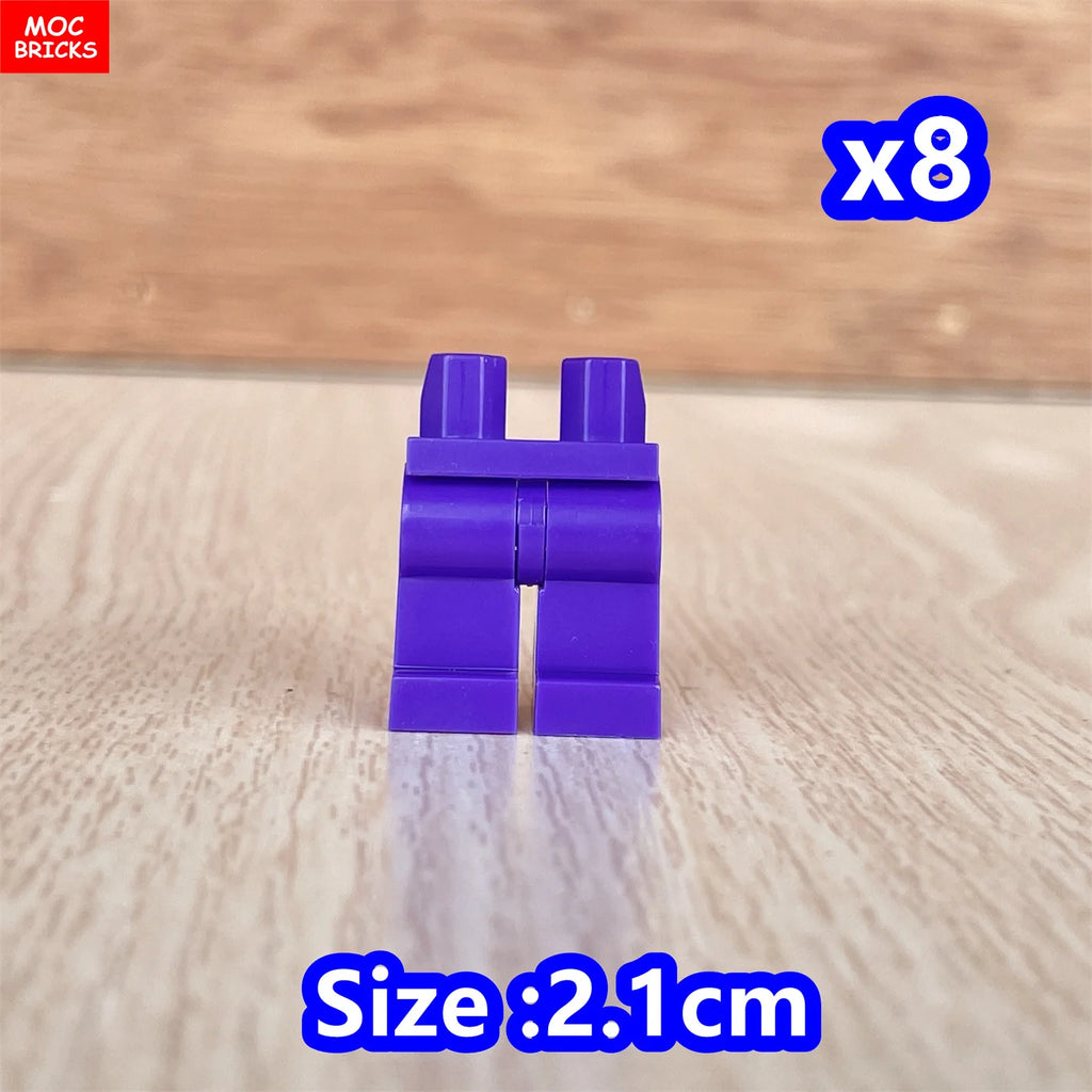 8pcs/lot MOC Bricks Blank Pants legs Body Wear Figure Accessory Assembled Building Blocks Toy Kids Plastic Dolls