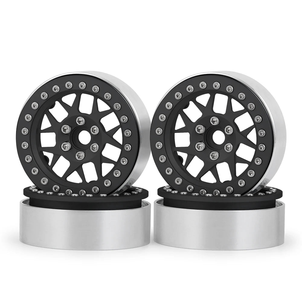 AXSPEED 4Pcs Metal 1.9"/2.2inch Beadlock Wheel Rims 25/35mm for Axial SCX10 Wraith TRX-4 D90 1/10 RC Crawler Car Upgrade Parts