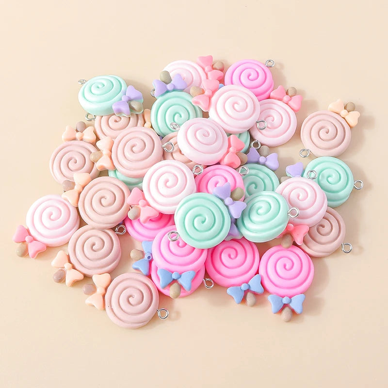15pcs New Mix Kawaii Summer Vacation Pink Flower Heart Butterfly Ice Cream Star Resin Earrings Charms Diy Jewelry Making Pendant