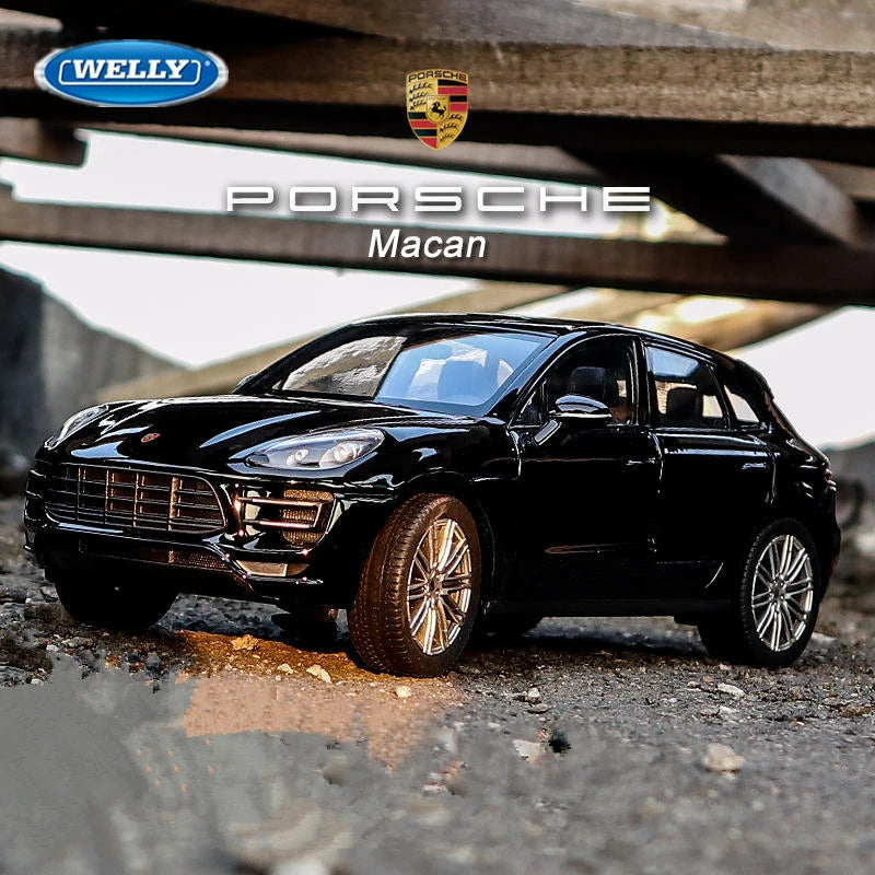 WELLY 1:24 Porsche Macan Turbo SUV Alloy Car Model Diecast Metal Vehicles Car Model High Simulation Collection Children Toy Gift