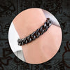 New Men's Vintage Grey Bracelet Stainless Steel Curb Cuban Link Chain Hiphop Trendy Handmade Jewelry For Brother Boyfriends Gift