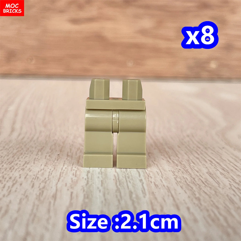 8pcs/lot MOC Bricks Blank Pants legs Body Wear Figure Accessory Assembled Building Blocks Toy Kids Plastic Dolls