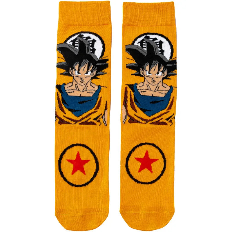 New 1 pair of Bandai cartoon men's and women's socks cartoon personality skateboard socks anime mid tube cotton neutral socks