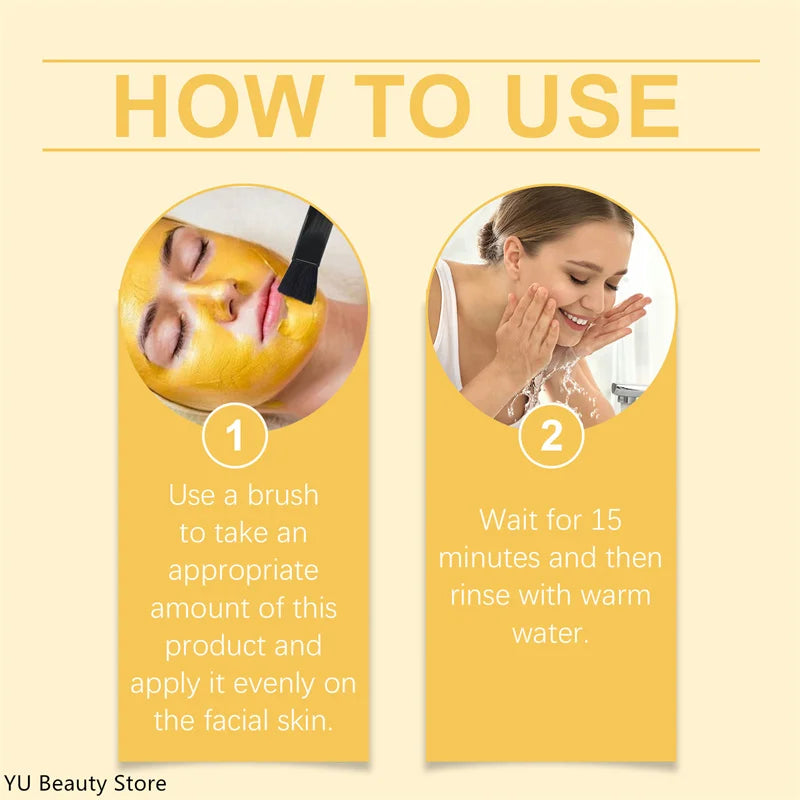 Turmeric Vitamin C Clay Mask Deep Cleansing Facial Improves Dark Spots Acne Hydrating Skin Care Tightens Skin Evens Skin Tone