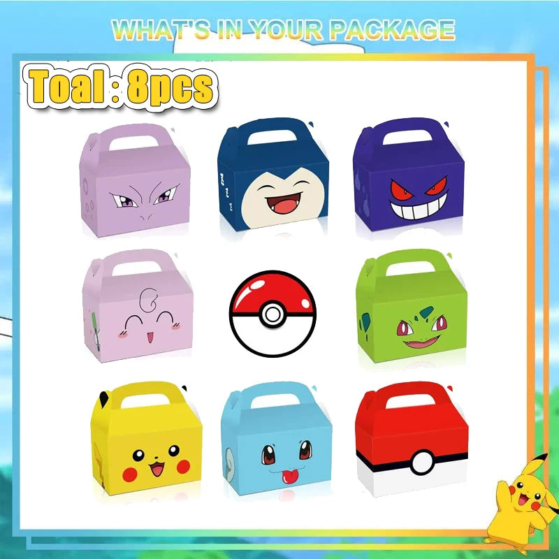 Pokemon Birthday Party Supplies Pikachu Party Decorations Foil Balloons Blowouts Tableware Plate Napkin Baby Shower Supplies Toy