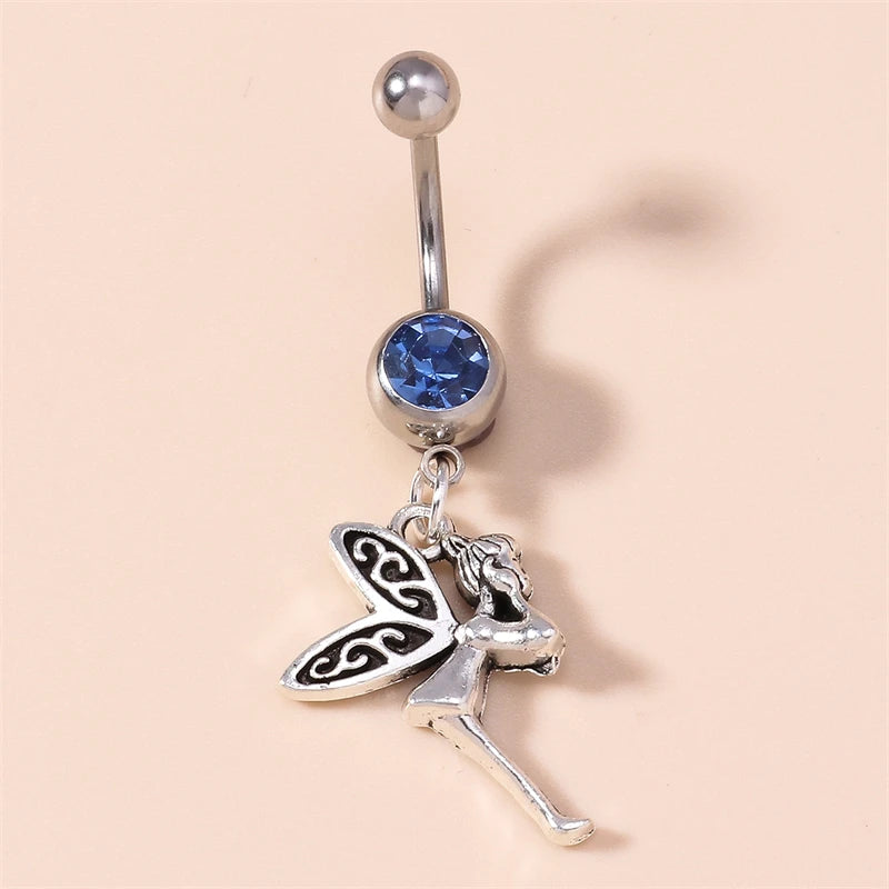Fashion Fruit Cherry Belly Button Rings Sexy Navel Rings Belly Piercing Body Jewelry for Women Girl Party Holiday Jewelry Gifts