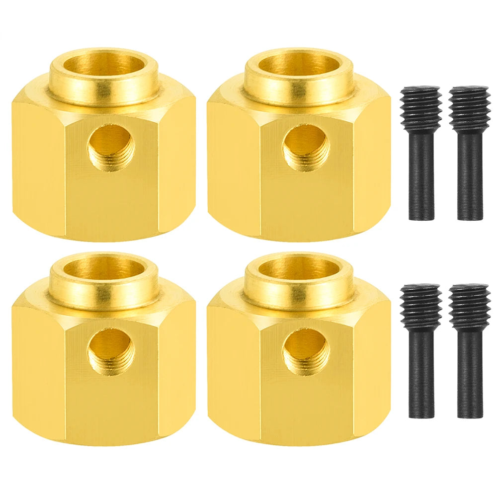 AXSPEED 4PCS Brass 12MM Wheel Hex Drive Adapter Extended 5/8/9/10/11/12/15/20mm for 1/10 RC Crawler Car TRX4 TRX6 Parts