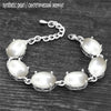Vintage Oval Natural Jades Quartz Bracelet For Women Prong Natural Stone Amethysts Tiger Eye Lapis Lazuli Bracelets