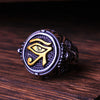 New Vintage Eye of Horus Rings Stainless Steel Punk Ancient Egypt Pharaoh Text Symbol Men Ring Amulet Jewelry Gift Wholesale