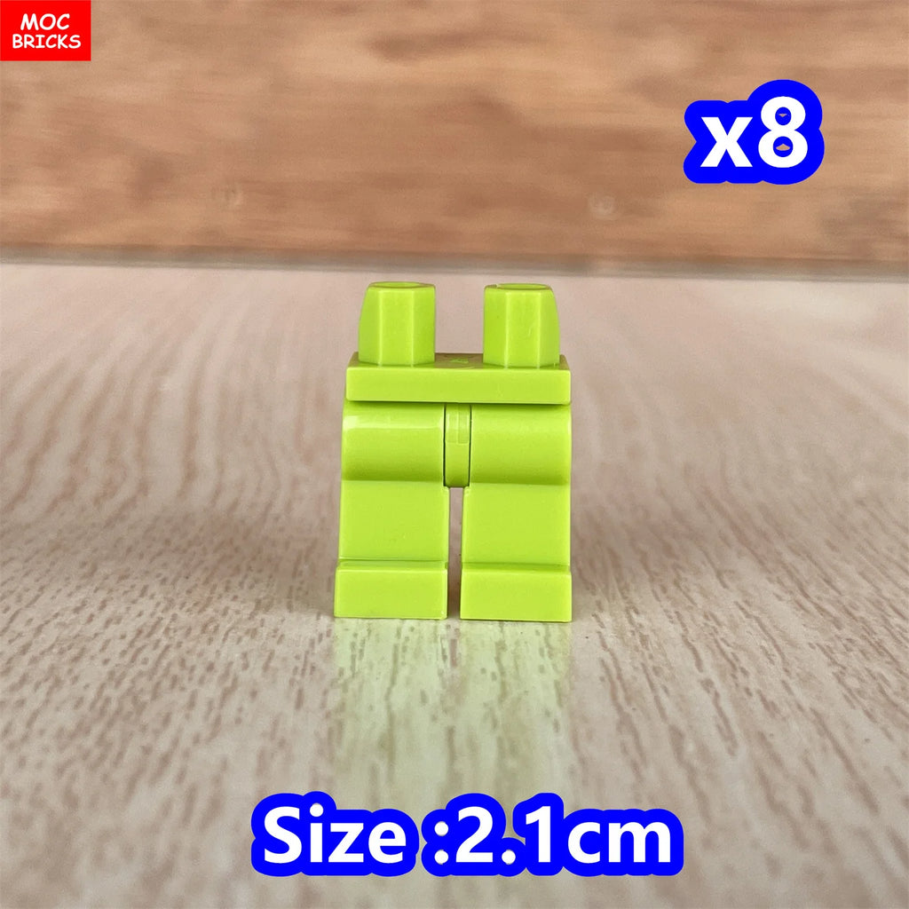 8pcs/lot MOC Bricks Blank Pants legs Body Wear Figure Accessory Assembled Building Blocks Toy Kids Plastic Dolls