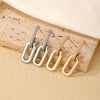 Retro Double Loop Drop Earrings – Gold Geometric Round Hoop Earrings for Women & Girls