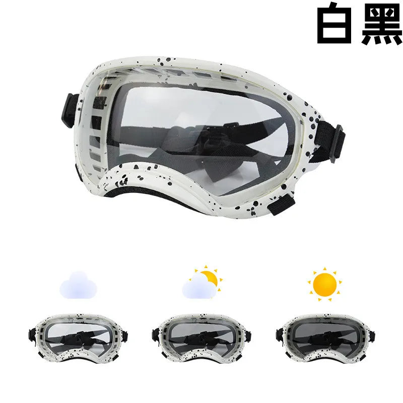 Color changing pet glasses, dog goggles, size dog sunglasses, snow glasses, UV resistant dog sunglasses