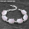 Vintage Oval Natural Jades Quartz Bracelet For Women Prong Natural Stone Amethysts Tiger Eye Lapis Lazuli Bracelets