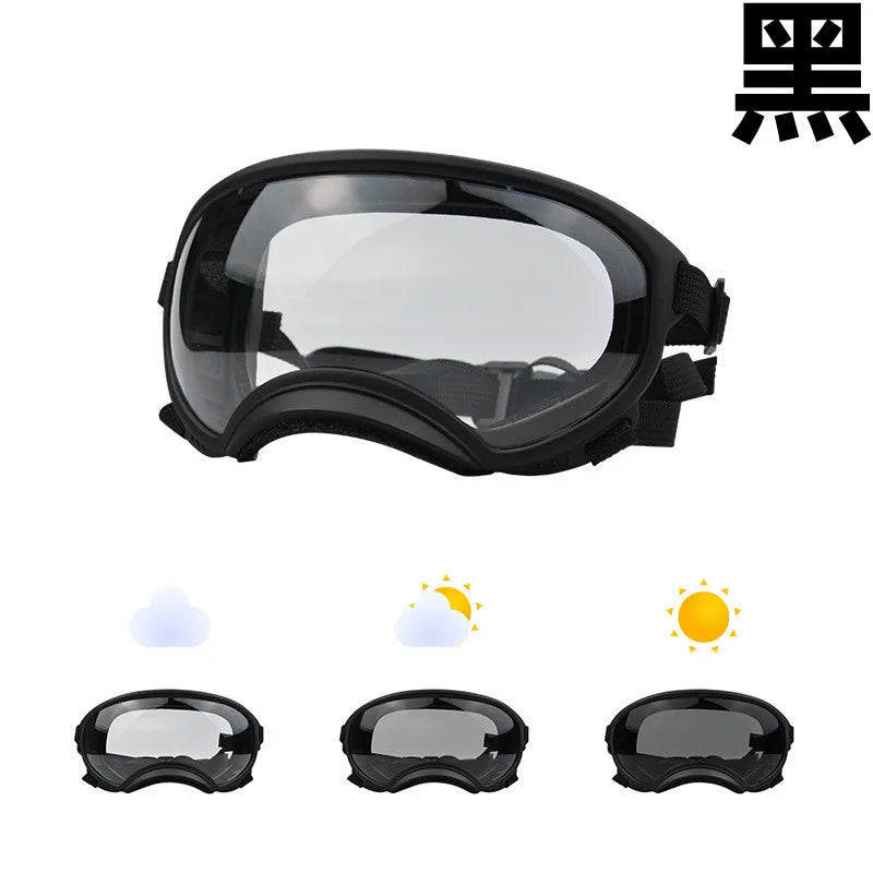 Color changing pet glasses, dog goggles, size dog sunglasses, snow glasses, UV resistant dog sunglasses