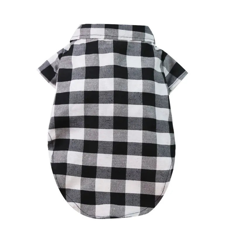 Classical Dog T-Shirts Bowtie Plaid Thin Summer Breathable Dog Clothes for Small Large Dogs Chihuahua Puppy Pet Cat Vest Yorkies