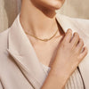 Skyrim Double Snake Chain Love Knot Necklace Women Stainless Steel Gold Color Minimalist Clavicle Chain Choker Jewelry Gift