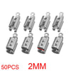 50pcs Stainless Crimp End Beads Caps Leather Cord Clip Tip Fold Crimp Bead Bracelet Connectors for Jewelry Making Bulk Wholesale