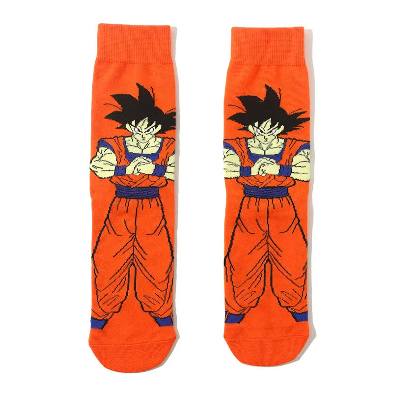 New 1 pair of Bandai cartoon men's and women's socks cartoon personality skateboard socks anime mid tube cotton neutral socks