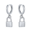 925 Sterling Silver Ear Needle key Pendant Hoop Earrings Gold Earrings For women Lock Pierced Earrings Fashion Party Jewelry