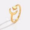 3PCS Toe Rings for Women Adjustable Stainless Steel Simple Stars Moon Smooth Ring Summer Beach Finger Foot Ring Gift Jewelry