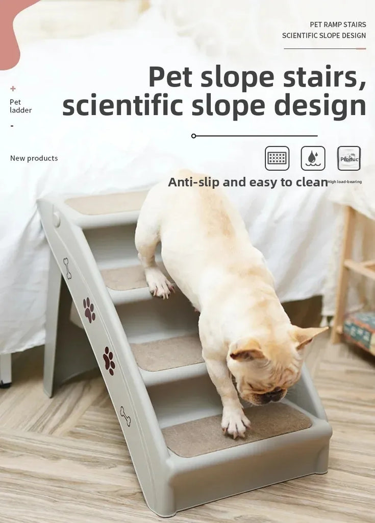 Folding Pet Stairs for Small and Medium Dogs Non-Slip Climbing Steps Easy Access Ramp for Pets Safe and Convenient Indoor