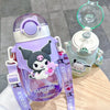 Sanrio Cinnamoroll Large Capacity Water Bottle Cartoon Kuromi Melody Portable Straw Water Cup for Outdoor Sports Fitness 690ml