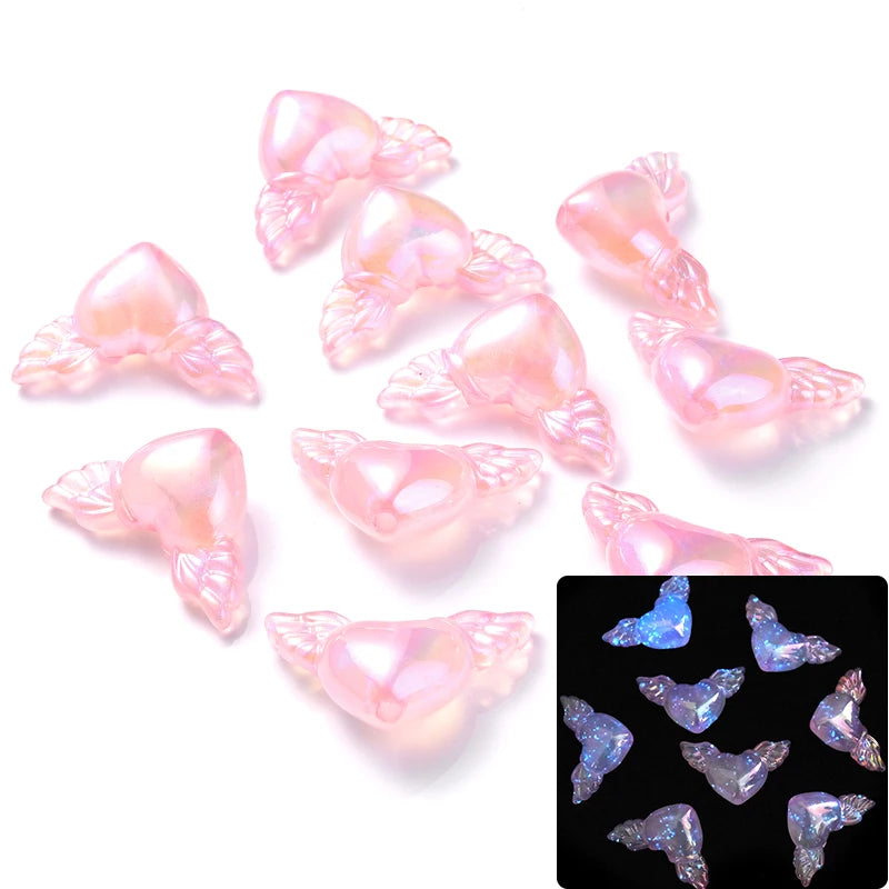 30Pcs Luminous Acrylic Beads 15mm Pentagram Loose Beads For Glow In The Dark Jewelry Making DIY Bracelet Necklace Earring