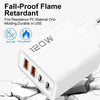 120W 4 Port USB Type C Charger Fast Charging Data Cable USB Phone Charger Adapter for Samsung Iphone Xiaomi Huawei Wall Charger