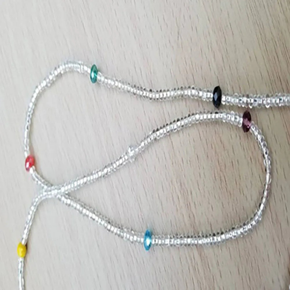 Colorful Beaded Elasticity Waist Belly Chain for Women Girl 2023 Fashion Summer Beach Waistband Bikini Beads Jewelry