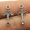 20pcs Charms Hollow Lovely Cross Antique Bronze Silver Color Pendants DIY Crafts Making Findings Handmade Tibetan Jewelry