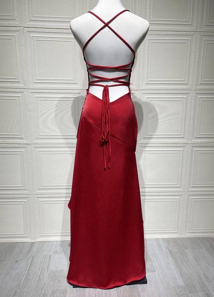 Elegant Dress Women 2025 Summer Sexy Spaghetti Strap Sleeveless Maxi Long Dress Casual