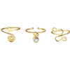 3Pcs Adjustable Toe Rings for Women Open African Toe Rings Summer Beach Foot Jewelry