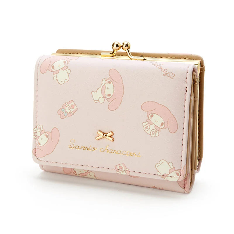 MINISO Kawaii Hello Kitty Wallet Keychains Sanrio Pochacco My Melody ACGN Cards Bag Kuromi Coin Anime Bag